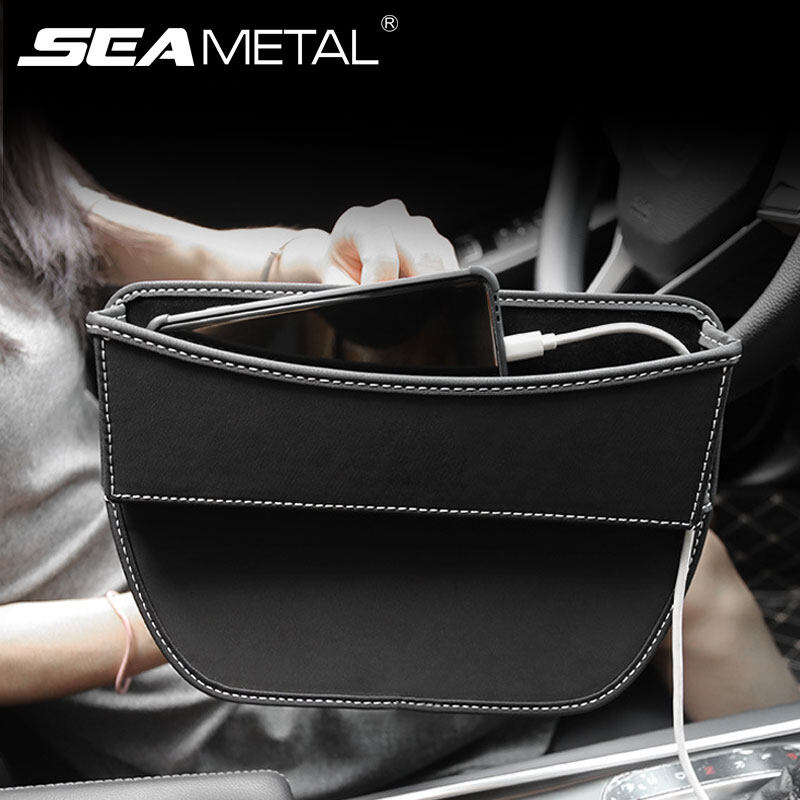 Leather Car Seat Gap Storage Box Car Interior Supplies Storage Bag Car Organizers