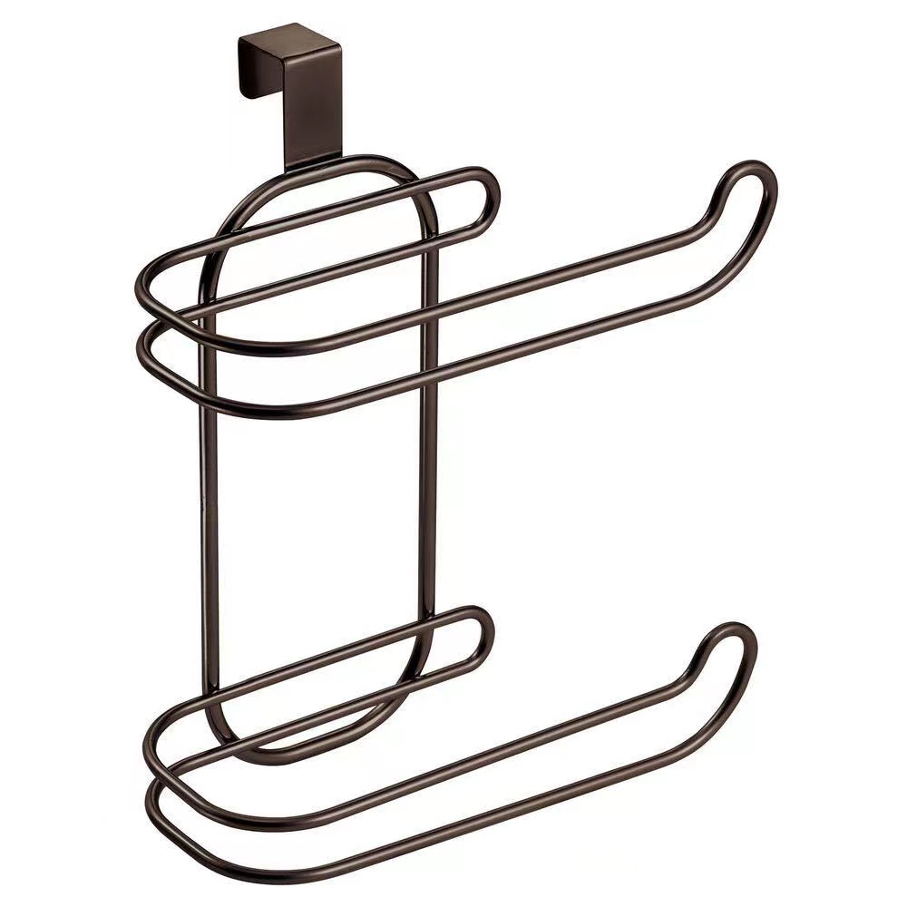 2 Layers Compact Hanging Over The Tank Toilet Tissue Paper Roll Holder and Dispenser for Bathroom Storage - Holds 1 Extra Roll - Space Saving Design