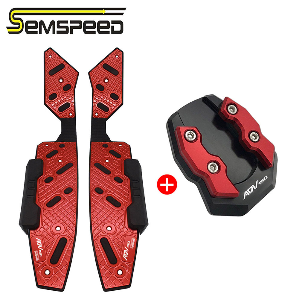SEMSPEED Motorcycle Front Footrest Footboard Footpeg + Side Foot Stand Kickstand Enlarge Extension Pad For Honda ADV 150 ADV150 2019 2020 2021