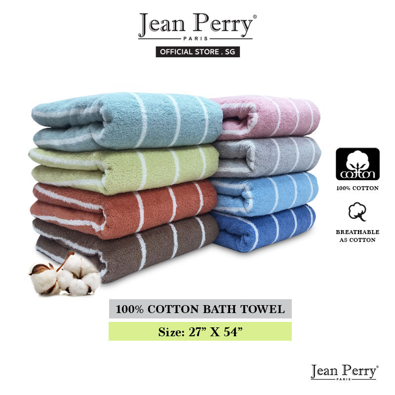 ( 2 For $20) Jean Perry Nikko 100% Cotton Bath Towel / Towel / Bathroom Towel / Gym Towel / Sports Towel / Soft Towel / Bright Color Towel