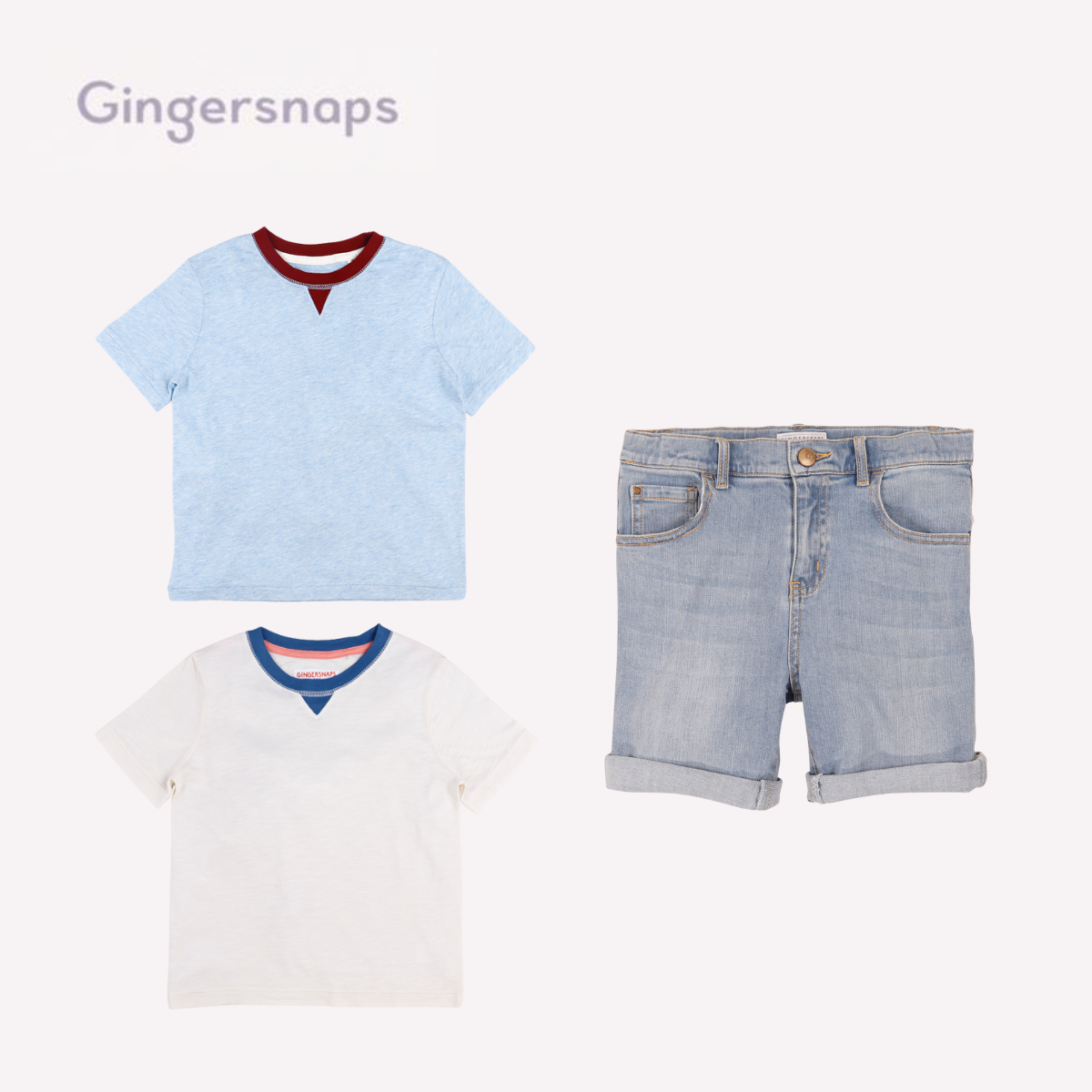 Gingersnaps Boys' Tees and Shorts Set Bundle of 3