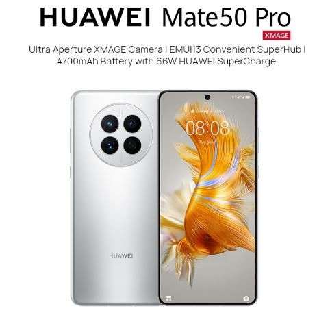 HUAWEI Mate 50 Pro Smartphone | Ultra Aperture XMAGE Camera | 4700 mAh Battery with 66W Superfast Charge | 8GB+256GB